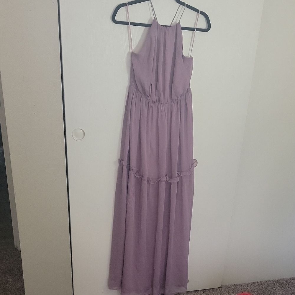 Elegant Low Back Purple Women's Dress